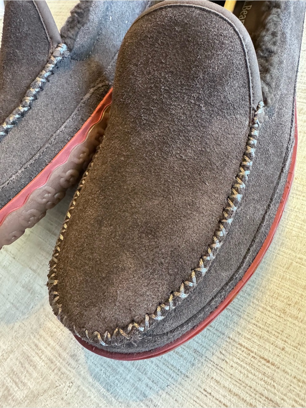 L.L.Bean Mountain Slippers Suede Fleece Lined Bean Boot Brown Men's 11 NIB